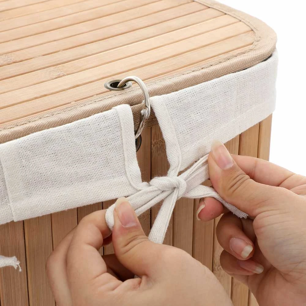 Songmics Bambuko skalbinių dėžė 72 L