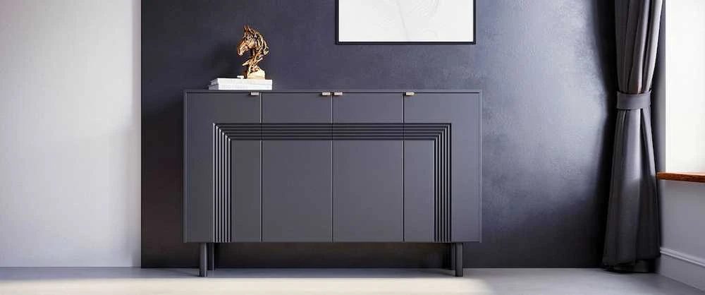 Skandica Komoda, Dancan YOKO, 156x40 cm, Juoda