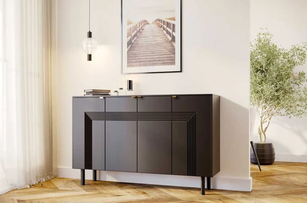 Skandica Komoda, Dancan YOKO, 156x40 cm, Juoda