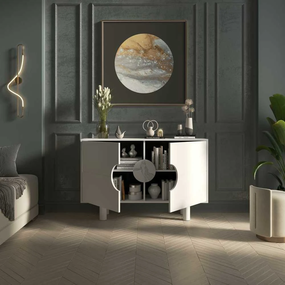 Skandica Komoda, Dancan ZOE, 140x90 cm, Balta