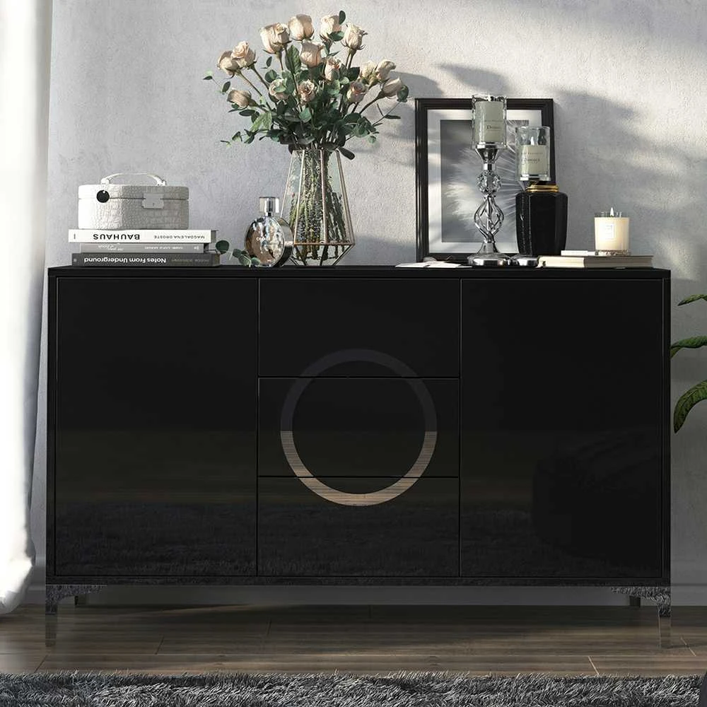 Skandica Komoda, EVA, 138x83 cm, Juoda