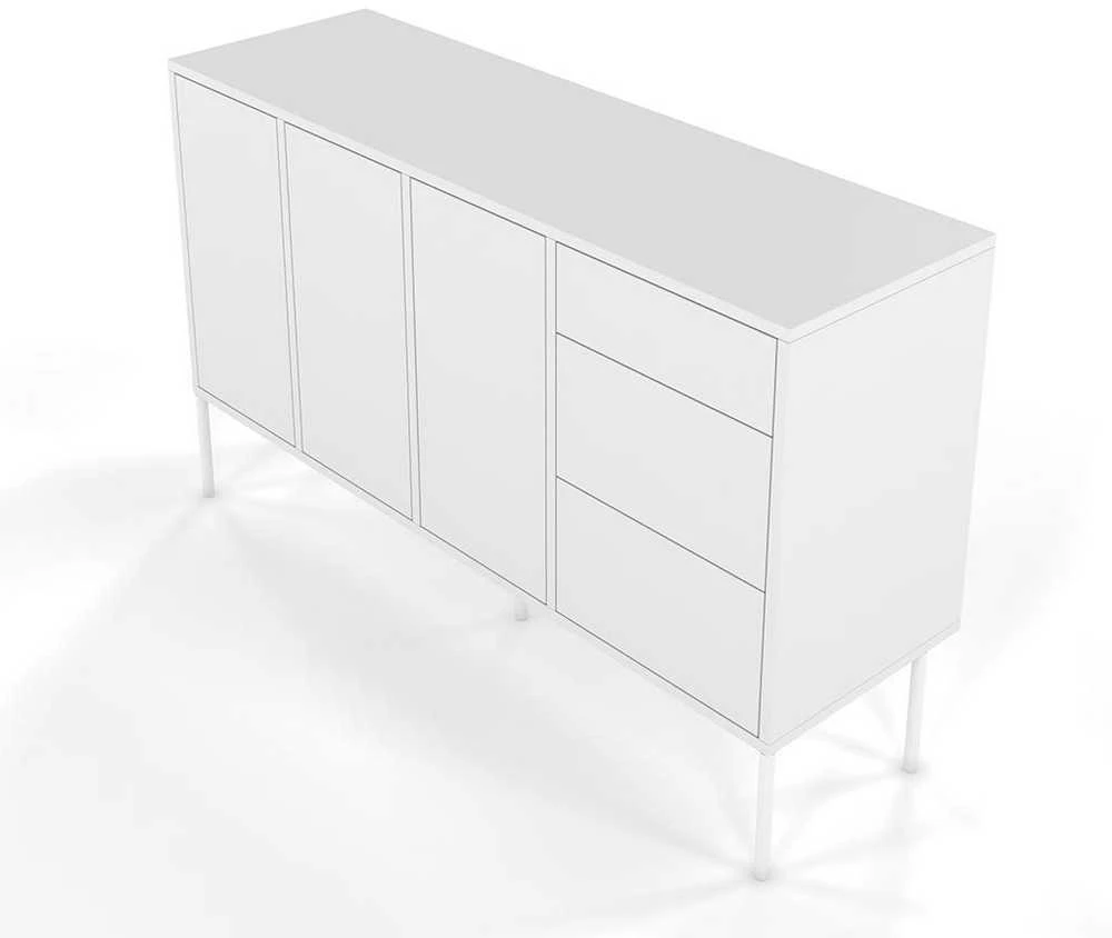 Skandica Komoda, MIRKA, 130x78 cm, Balta