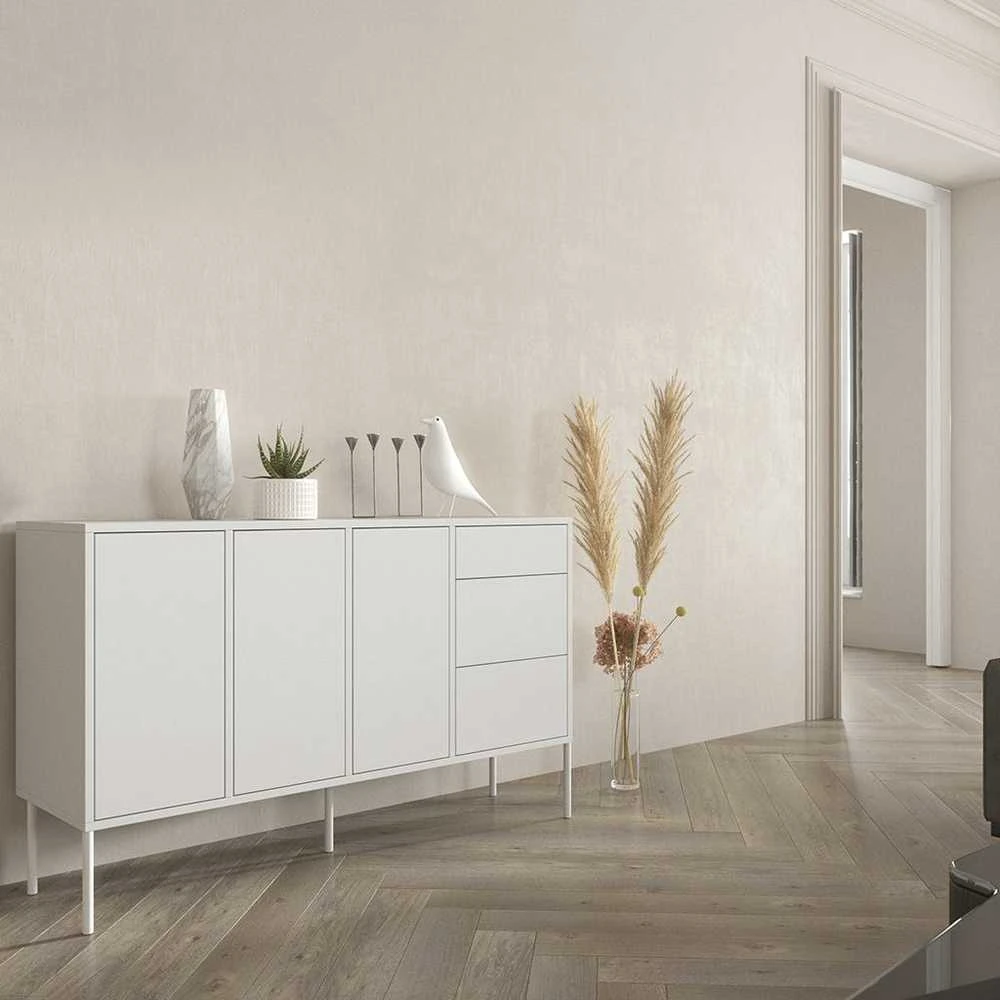 Skandica Komoda, MIRKA, 130x78 cm, Balta