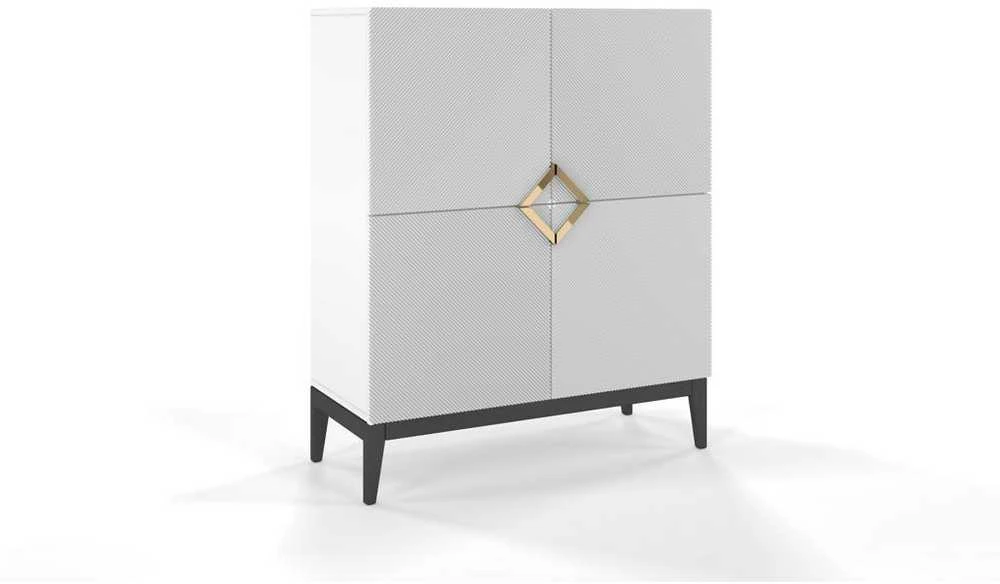 Skandica Komoda, Visby DEMI HIGH, 100,5x120,5 cm, Balta