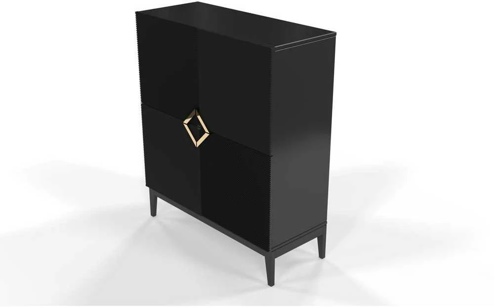 Skandica Komoda, Visby DEMI HIGH, 100.5x120.5 cm, Juoda