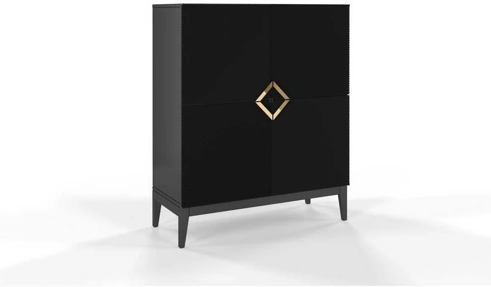 Skandica Komoda, Visby DEMI HIGH, 100.5x120.5 cm, Juoda