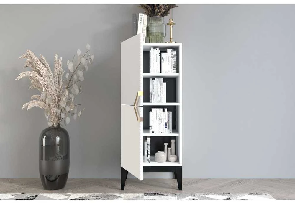 Skandica Komoda, Visby DEMI HIGH 2D, 50.5x120.5 cm, Balta