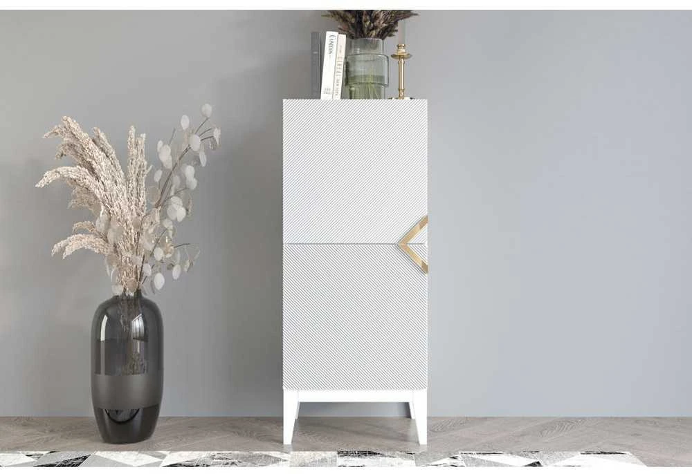 Skandica Komoda, Visby DEMI HIGH 2D, 50,5x42 cm, balta
