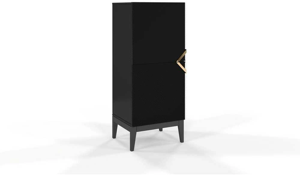 Skandica Komoda, Visby DEMI HIGH 2D, 50.5x42 cm, Juoda