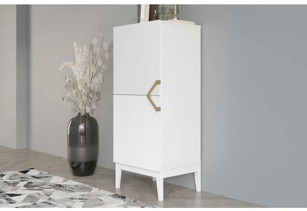 Skandica Komoda, Visby DEMI HIGH 2D, 50,5x42 cm, balta