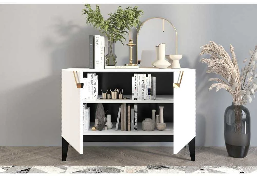 Skandica Komoda, Visby DEMI LONG 2D, 100.5x42 cm, Balta