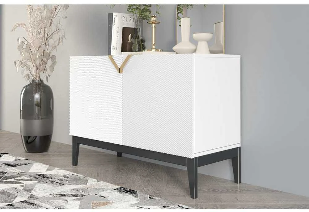 Skandica Komoda, Visby DEMI LONG 2D, 100.5x42 cm, Balta