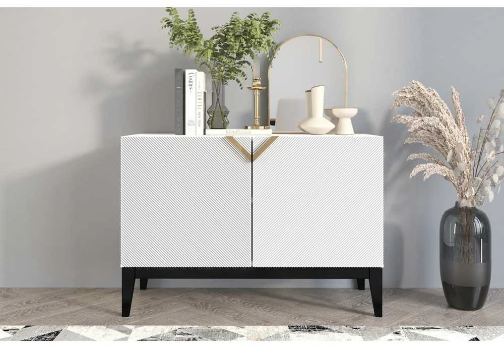 Skandica Komoda, Visby DEMI LONG 2D, 100.5x42 cm, Balta