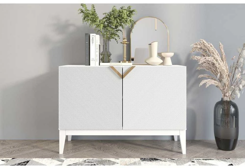 Skandica Komoda, Visby DEMI LONG 2D, 100,5x70 cm, Balta