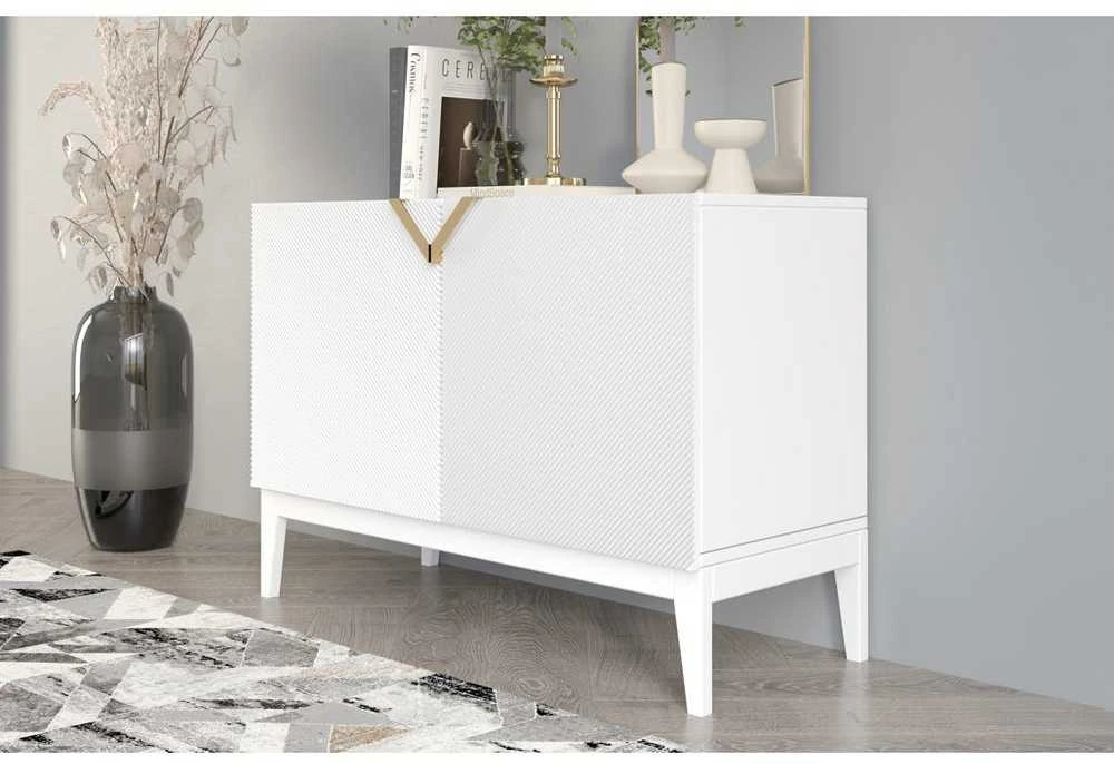 Skandica Komoda, Visby DEMI LONG 2D, 100,5x70 cm, Balta