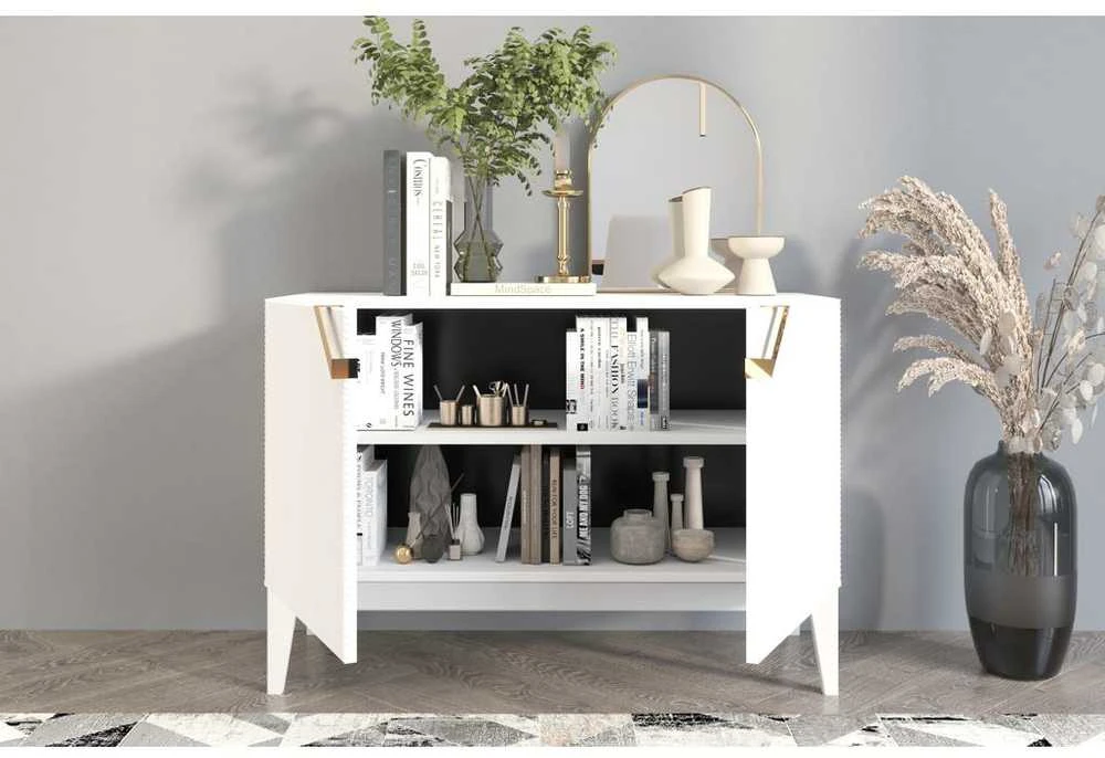 Skandica Komoda, Visby DEMI LONG 2D, 100,5x70 cm, Balta