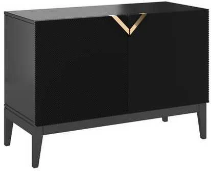 Skandica Komoda, Visby DEMI LONG 2D, 100x70 cm, Juoda