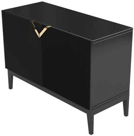 Skandica Komoda, Visby DEMI LONG 2D, 100x70 cm, Juoda