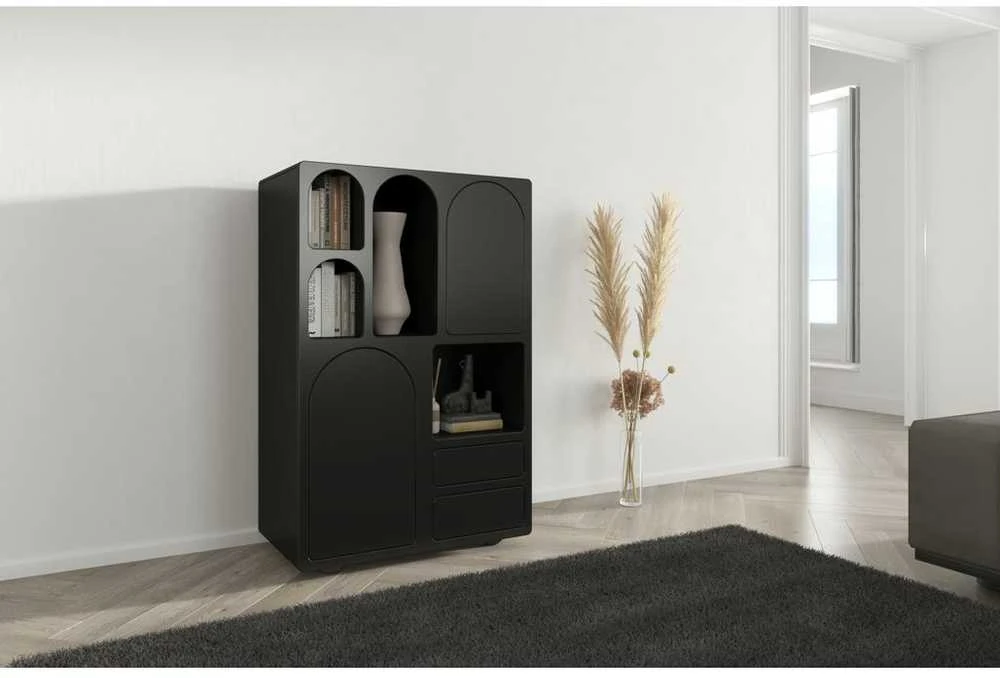 Skandica Komoda, Visby OLIMPIA, 80x40x120 cm, Juoda