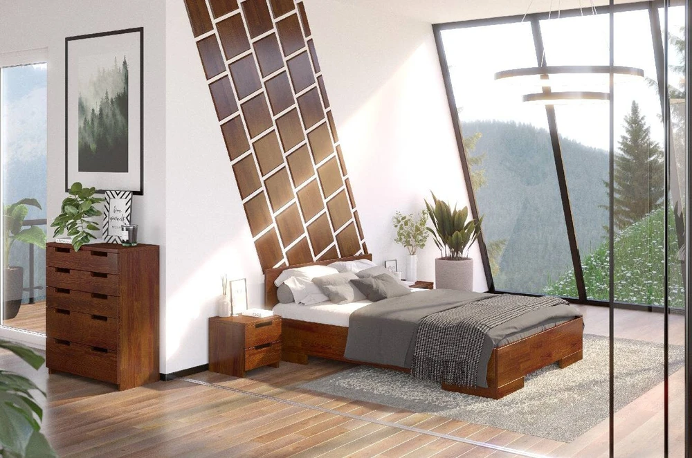 Skandica Medinė lova SPECTRUM Maxi - pušies mediena 200x200 - natūrali - 5902273651994