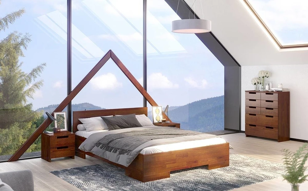Skandica Medinė lova SPECTRUM Maxi - pušies mediena 200x200 - natūrali - 5902273651994