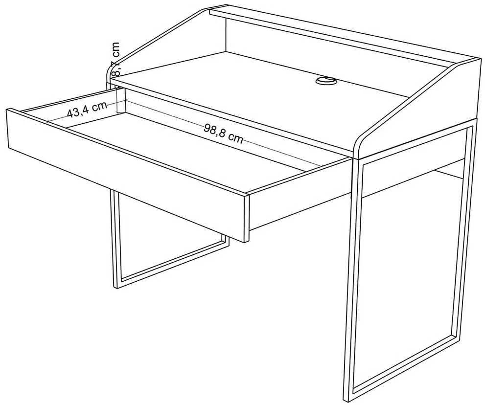 Skandica Rašomasis stalas, FINKA, 110x56 cm, Baltas