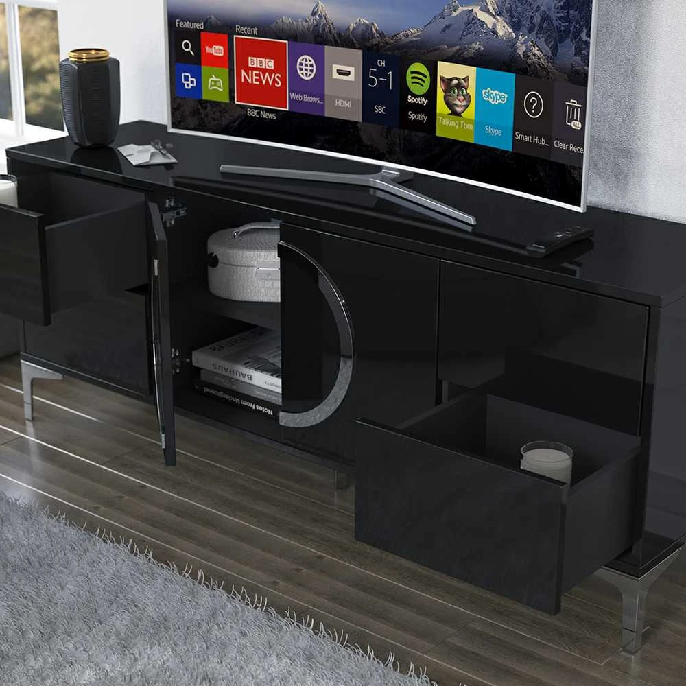 TV staliukas Skandica TV spintelė, EVA, 150x59 cm, juoda
