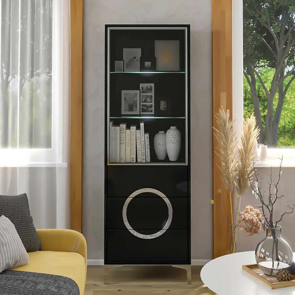 Skandica Vitrina, EVA, 38x60x180 cm, Juoda