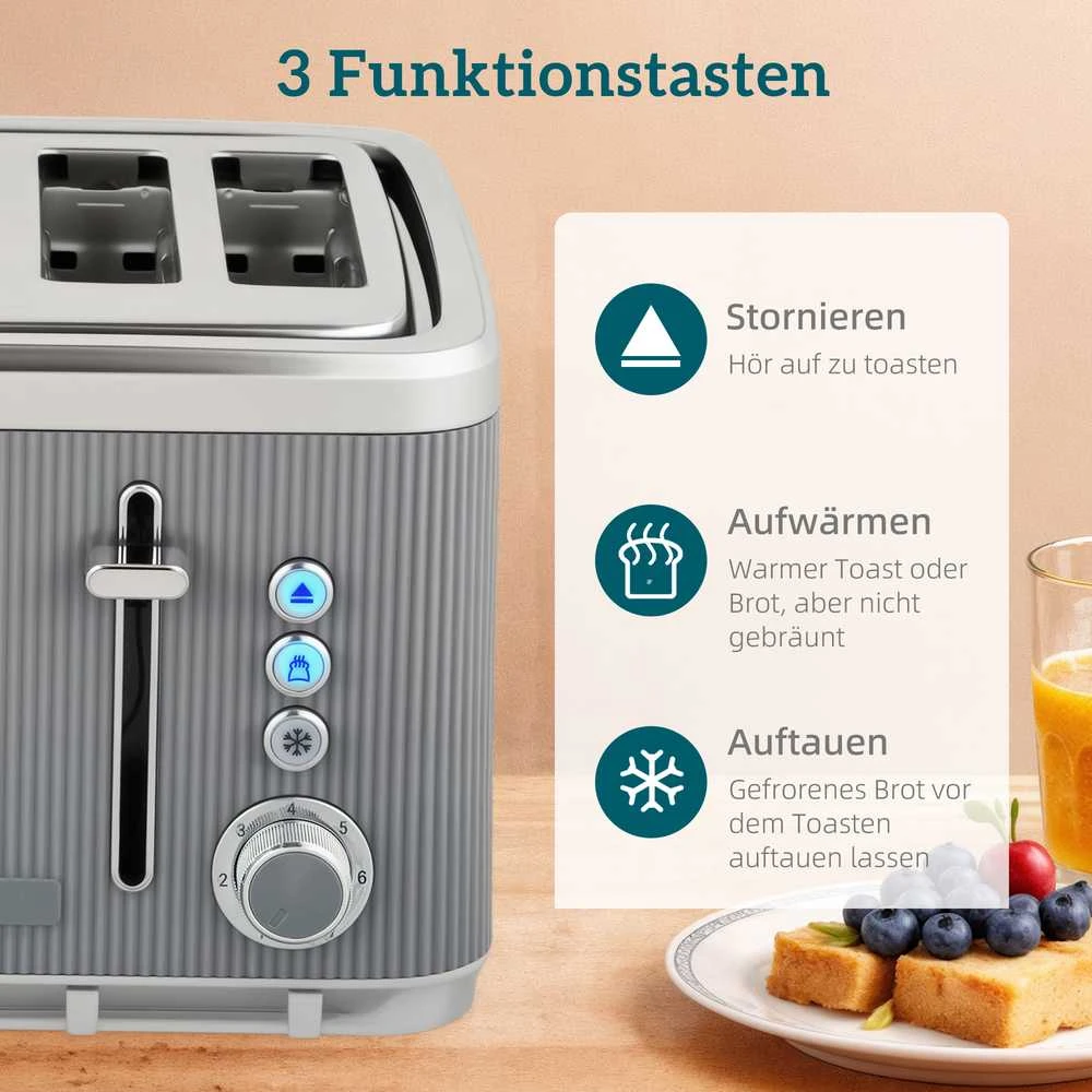Skrudintuvas Aosom Virdulio ir skrudintuvo rinkinys, 1,7 l 2200 W virdulys, 28x26,8x18,9 cm, pilka, nerūdijantis plienas