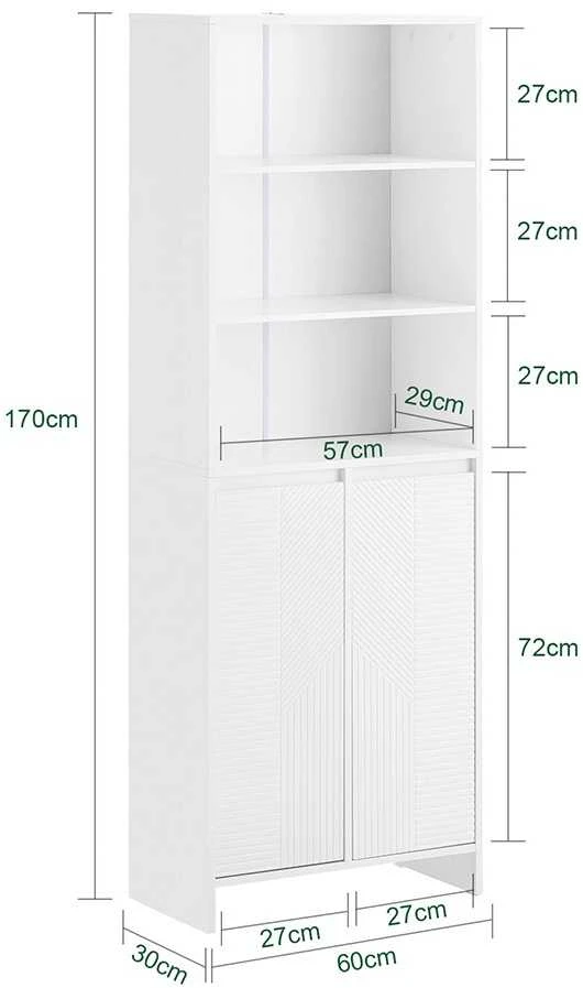 Vonia spintelis, SoBuy BZR155-W, 60x30x170 cm