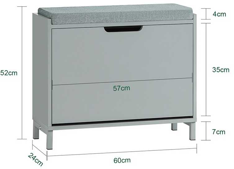 Batai lentyna, SoBuy FSR151-K-HG, 60x24x52 cm