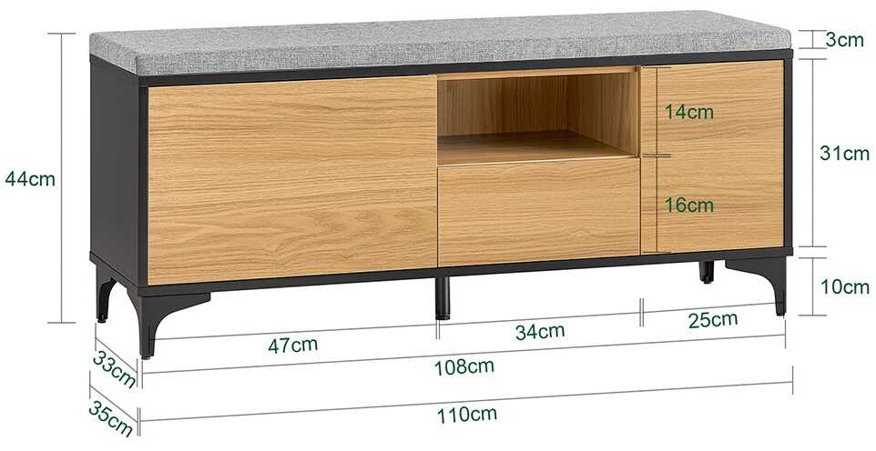 Batai Lentyna, SoBuy FSR175-N, 110x35x44 cm