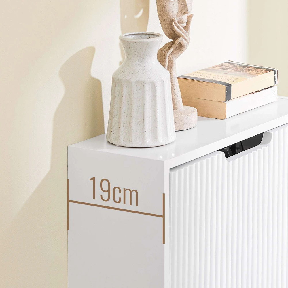 Sobuy Batų spintelė, 50x19x100 cm, Balta, MDF