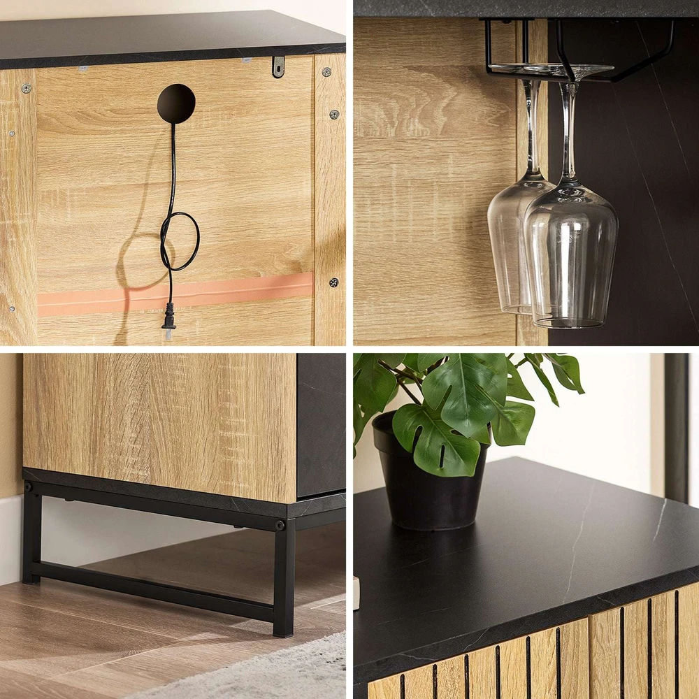 Sobuy Bufetas 107x40x85 cm Ąžuolas/Juoda, su sandėliavimo vieta