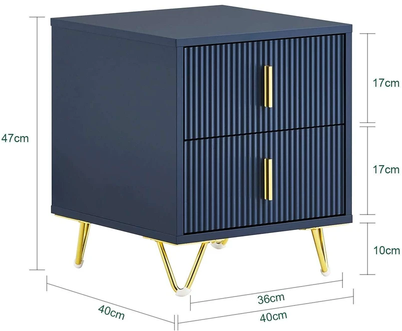 Sobuy Naktinis staliukas, 40x40x47 cm, mėlynas, MDF