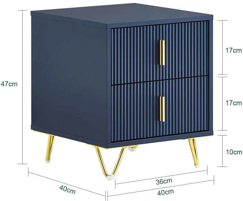 Sobuy Naktinis staliukas, 40x40x47 cm, mėlynas, MDF
