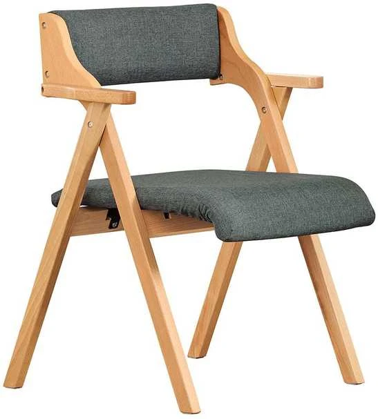 Sobuy Sulankstoma valgomojo kėdė 61,5x56x77,6 cm tamsiai pilka, mediena