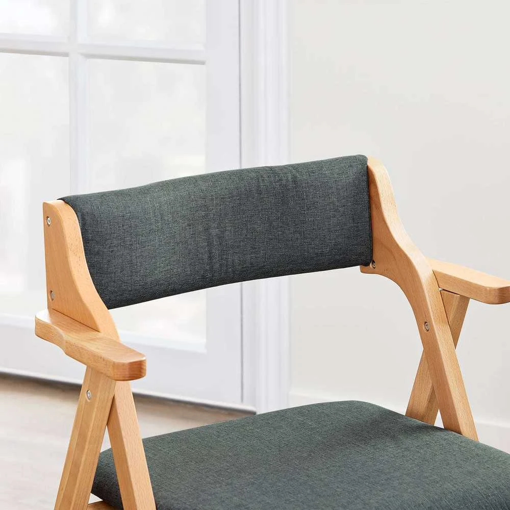 Sobuy Sulankstoma valgomojo kėdė 61,5x56x77,6 cm tamsiai pilka, mediena