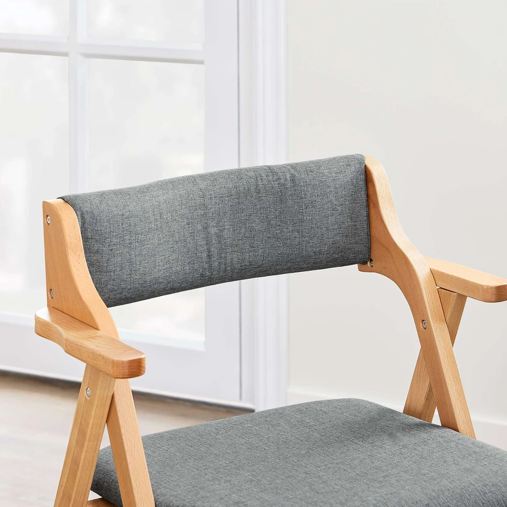 Sobuy Sulankstoma valgomojo kėdė 61,5x56x77,6 cm pilka, mediena