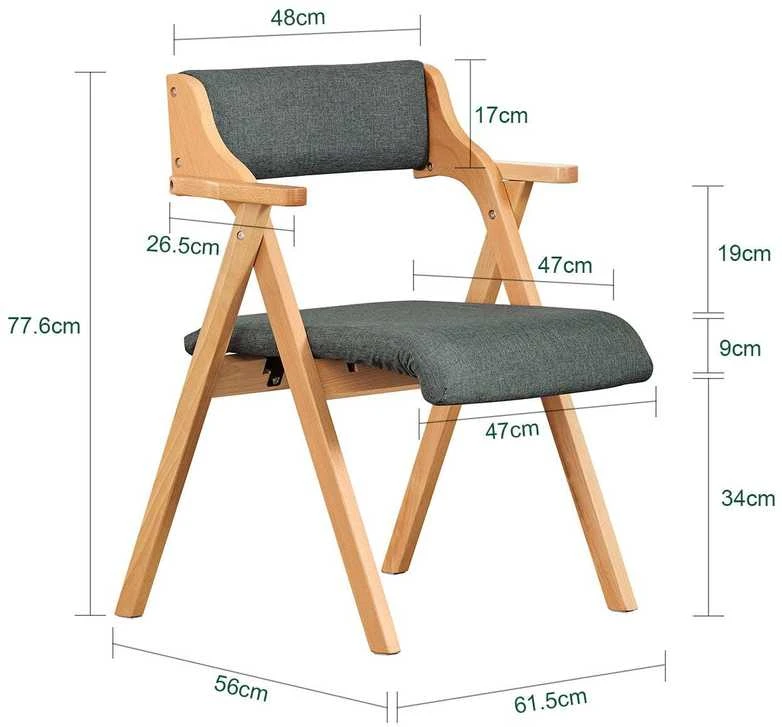 Sobuy Sulankstoma valgomojo kėdė 61,5x56x77,6 cm tamsiai pilka, mediena