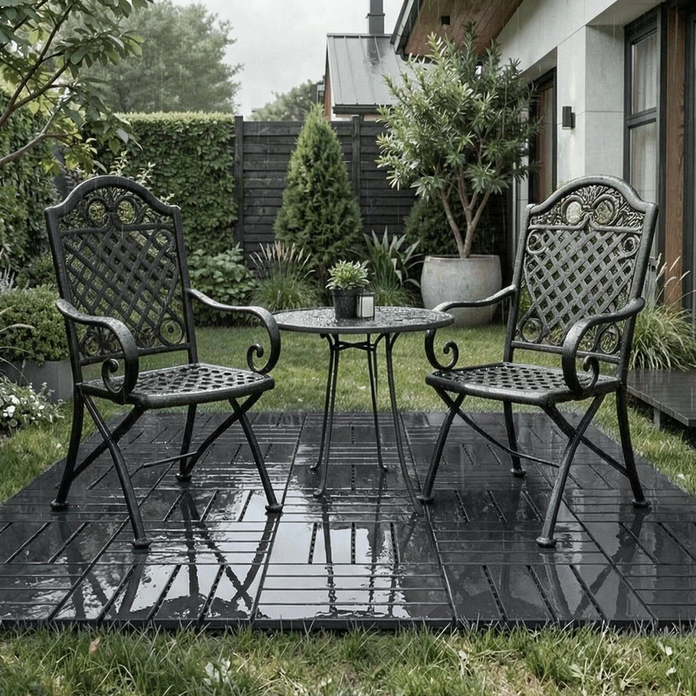 Sobuy Terasos plytelės, 35 vnt., 30,5 x 30,5 x 2 cm, pilkos