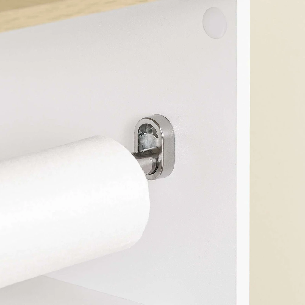 Sobuy Virtuvės sala su ratukais 99x40x85 cm balta, su laikymo vieta