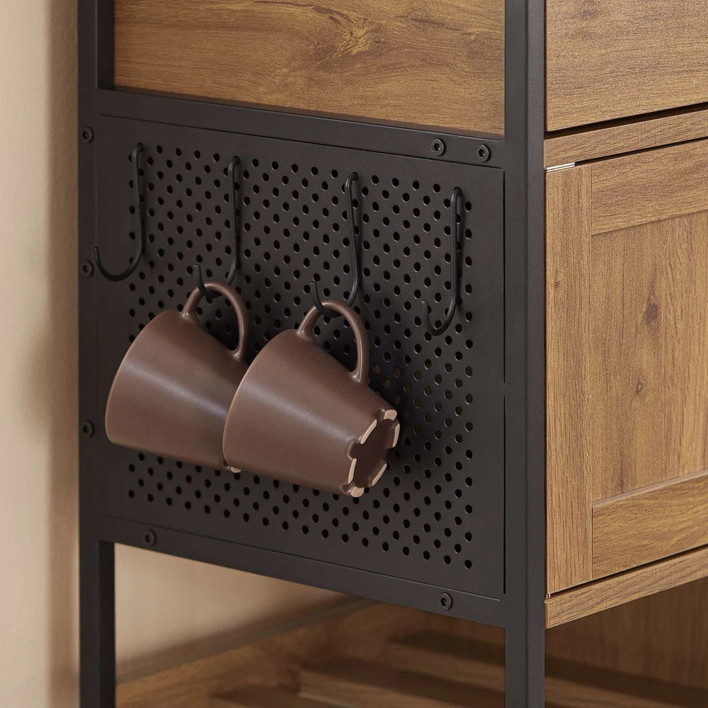 Sobuy Virtuvinis vežimėlis 67x88x37 cm rudas, metalas