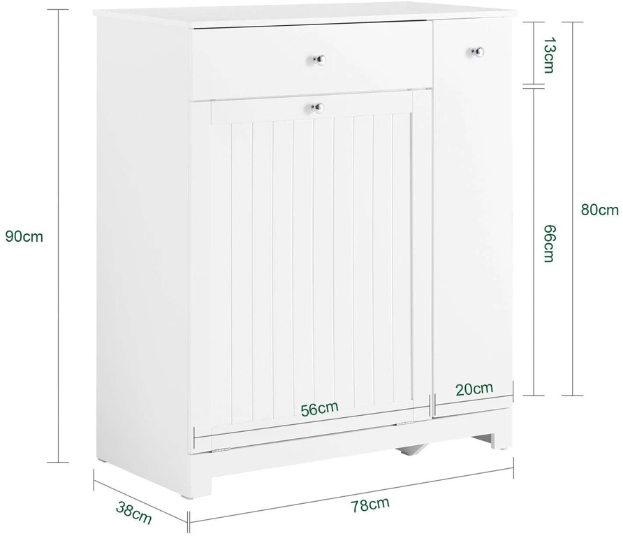 Sobuy Vonios spintelė 78x38x90 cm balta, laikymo