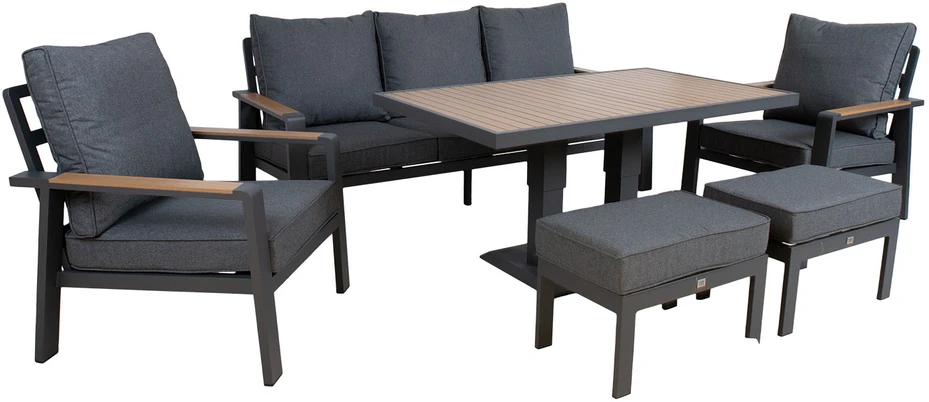 Lauko baldų komplektas Sodo baldų komplektas PARKER 6-parts, pilkas