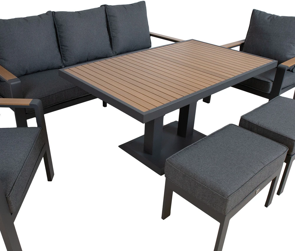 Lauko baldų komplektas Sodo baldų komplektas PARKER 6-parts, pilkas