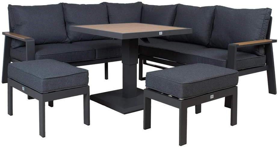 Lauko baldų komplektas Sodo baldų komplektas PARKER 4-parts, pilkas