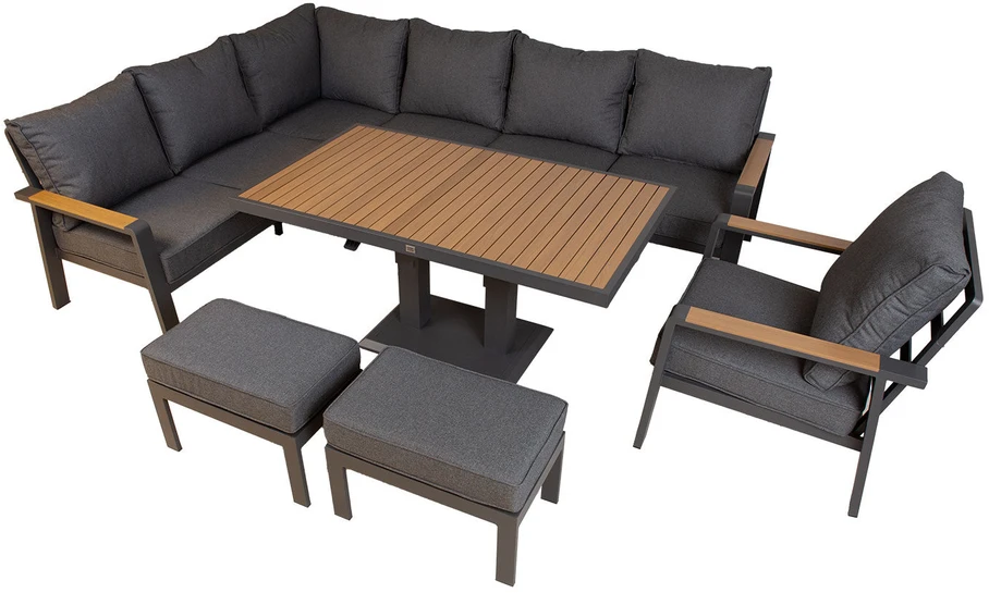 Lauko baldų komplektas Sodo baldų komplektas PARKER 5-parts, pilkas