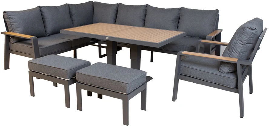 Lauko baldų komplektas Sodo baldų komplektas PARKER 5-parts, pilkas
