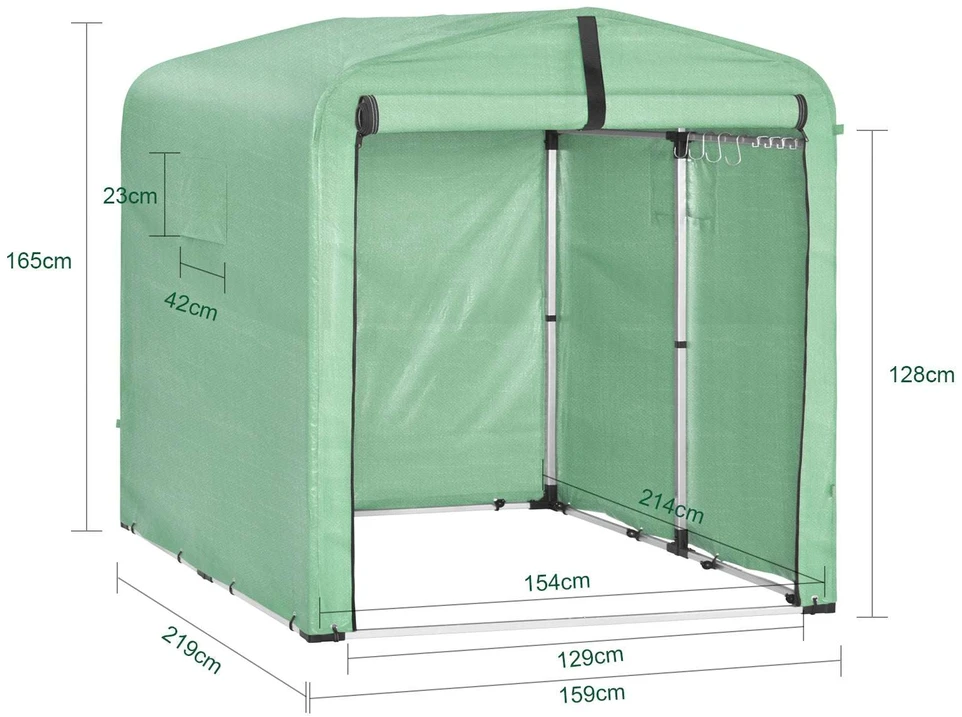 Sodo namelis, SoBuy KLS11-L-GR, 159x219x165 cm, Žalias